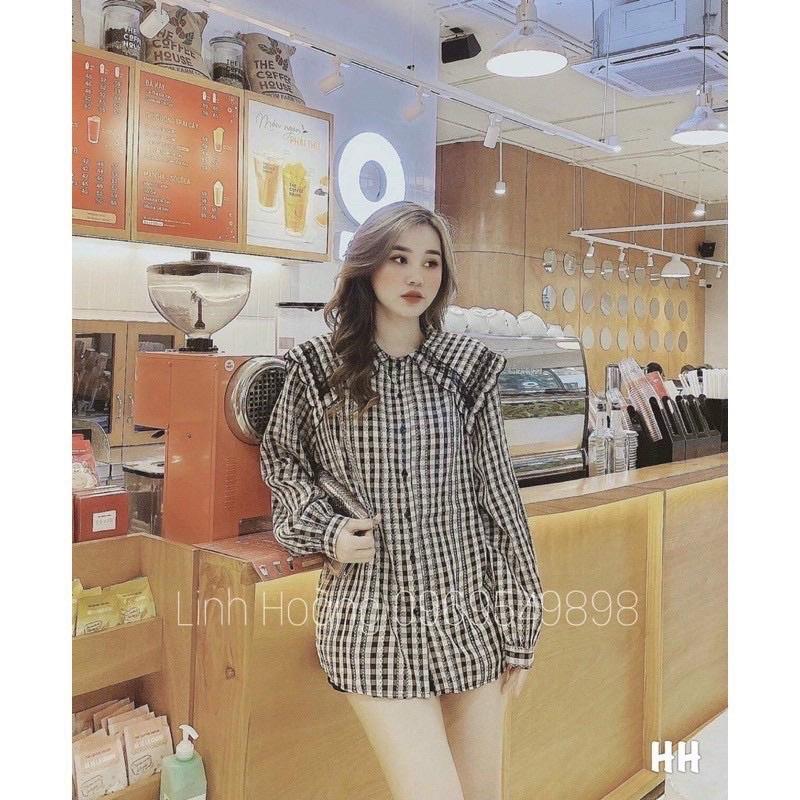 ÁO SƠ MI CỔ PHỐI REN