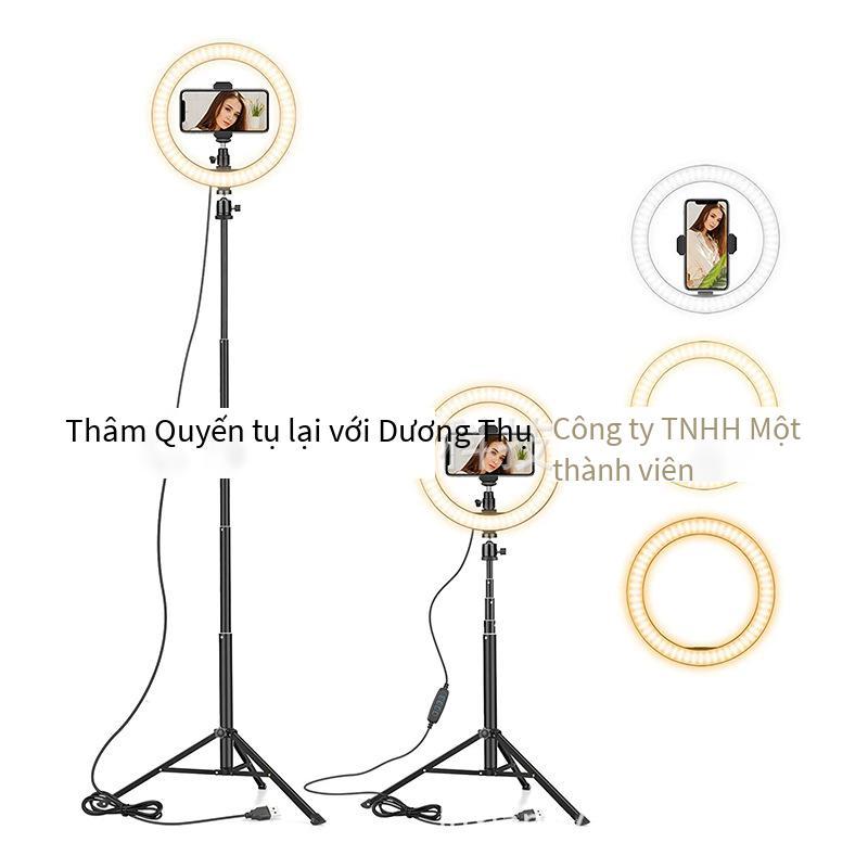 Giao hàng nhanh Vòng công cụ phát sóng trực tiếp 10 inch lấp đầy ánh sáng kính thiên văn giá đỡ gậy chụp ảnh tự sướng cho điện thoại di động Đèn LED làm đẹp đèn vòng ánh sáng