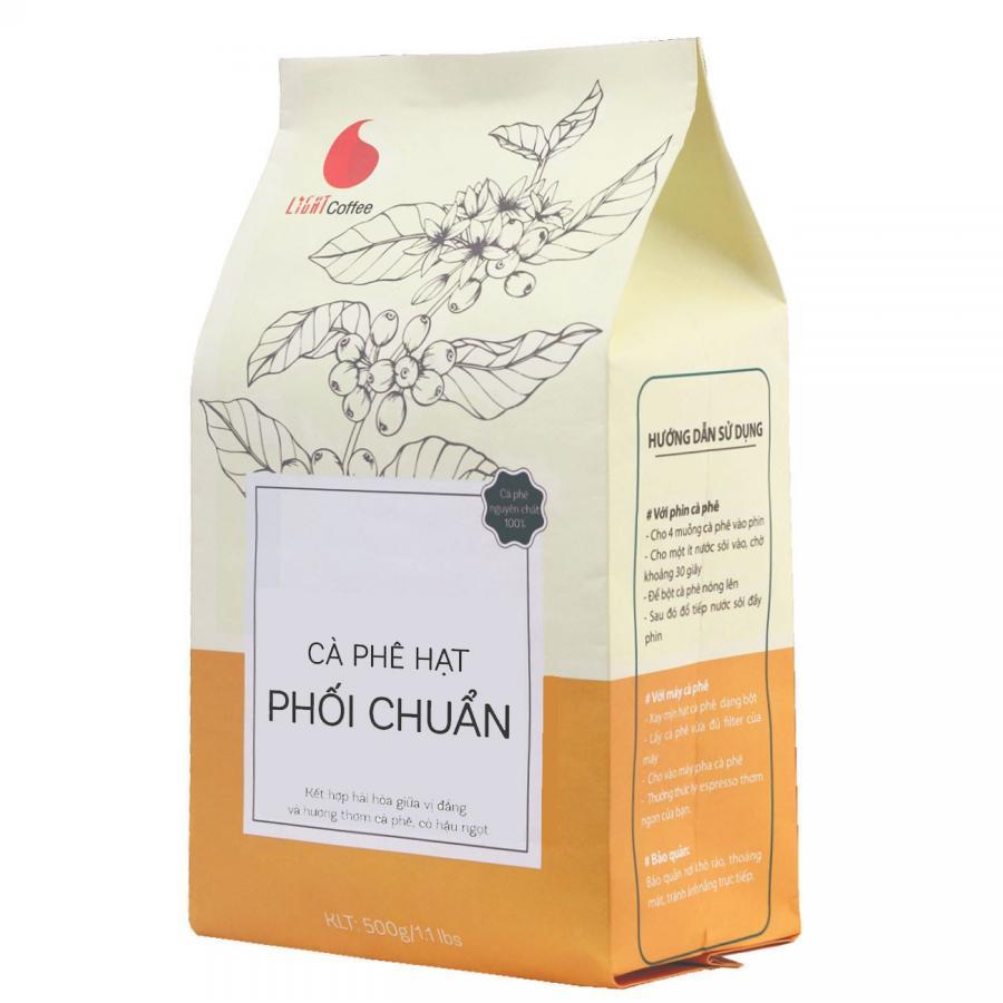 Cà Phê Hạt Rang Nguyên Chất 100% Light Coffee Phối Chuẩn (500g)