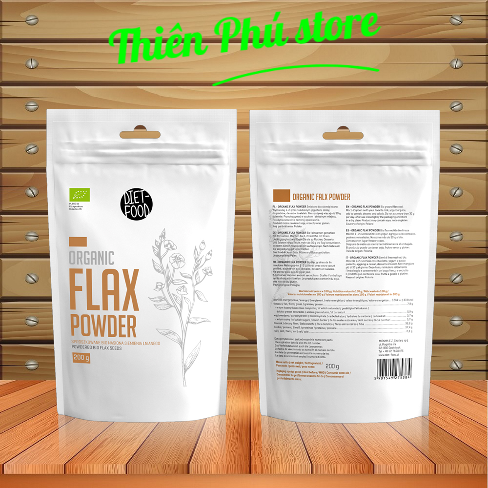 Bột Hạt Lanh Hữu Cơ Diet Food 200g Organic Flax Seed Powder