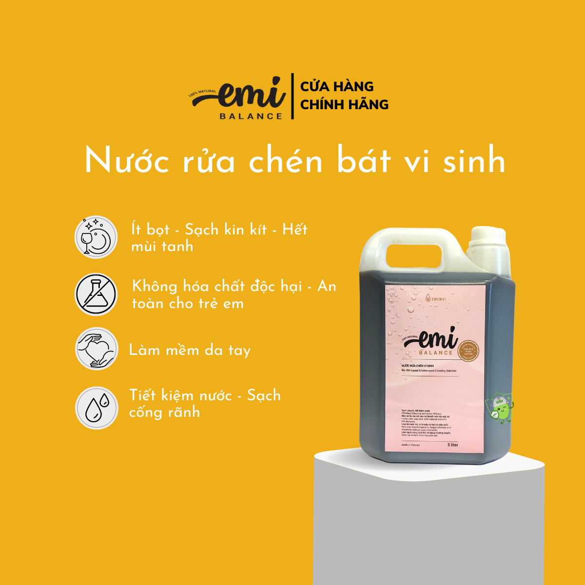 Nước rửa chén bán Emi Balance 5L