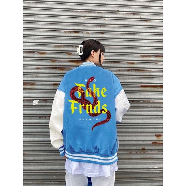 Áo Varsity Jacket SNAKE Ulzzang 3 Màu - Áo khoác Cardigan Bomber 3 màu Unisex phối bo siêu hot - OCEAN.CLO