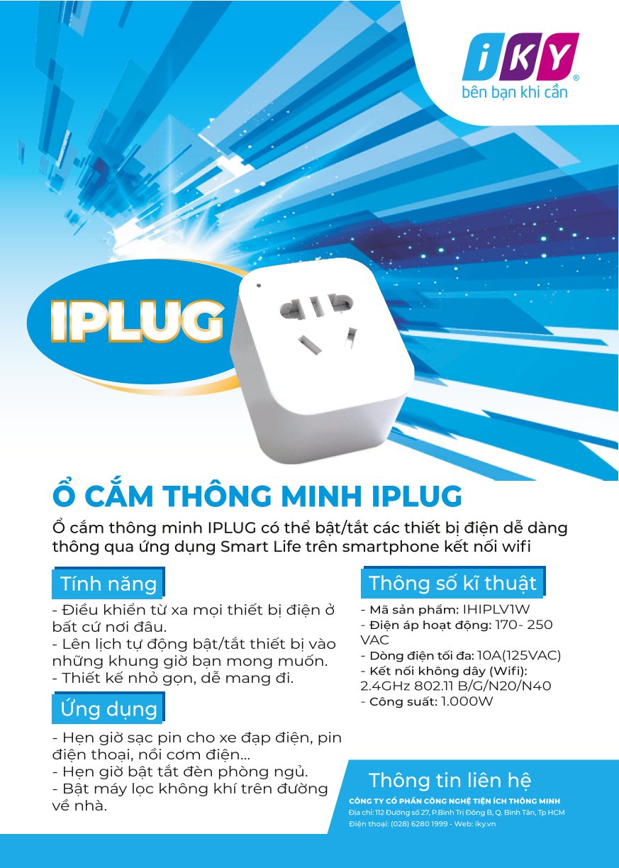 IPLUG - Ổ CẮM THÔNG MINH WIFI - Hàng Chính Hãng