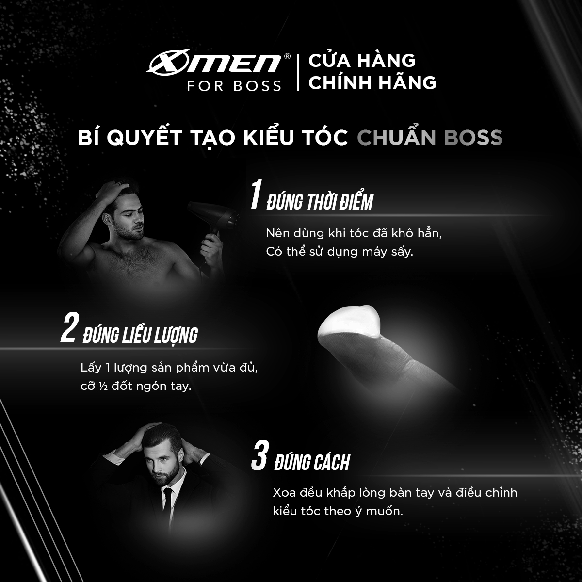 Pomade X-Men For Boss Medium Hold Vuốt ngược sành điệu