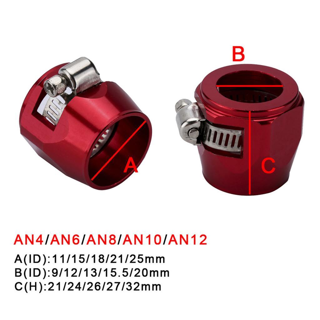 Aluminum Auto Car AN8 Hose End Finisher Fuel Oil Water Pipe Clip Clamp Red