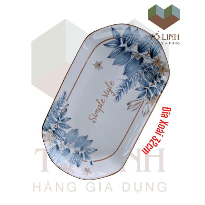 Dĩa Hột Xoài Sứ Cao Cấp Style 31.5cm,,Dĩa Xoài 12 Sứ Cao Cấp Style 31.5cm