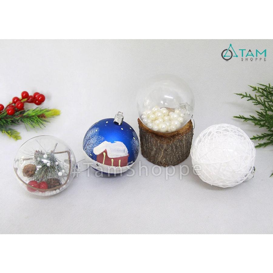 Set 3 trái châu trang trí noel họa tiết thủ công X-TRCH-22