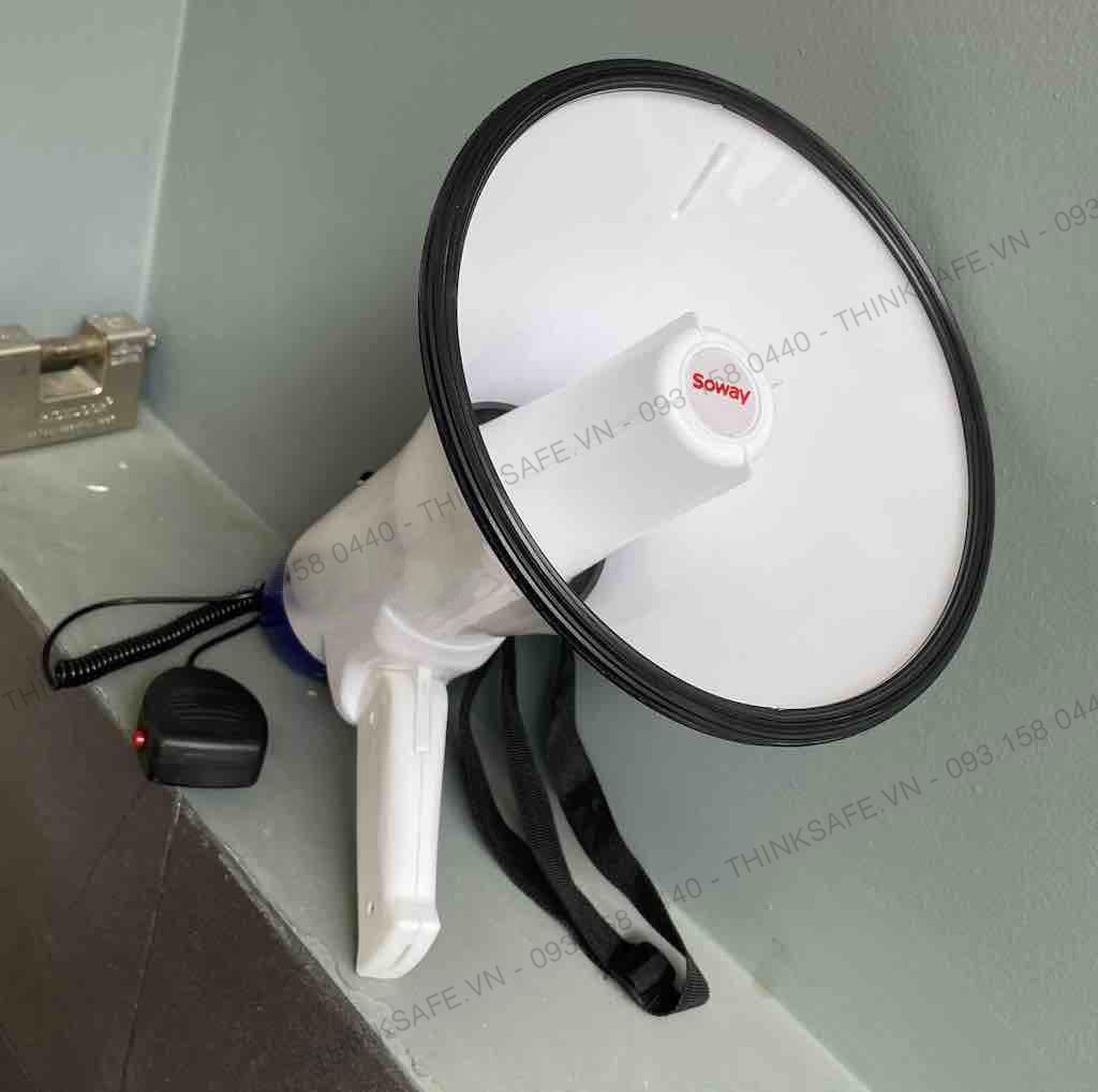 Loa pccc cầm tay Megaphone HTY-16S có còi hú báo động pccc, gọn nhẹ, công suất 30W (trắng)