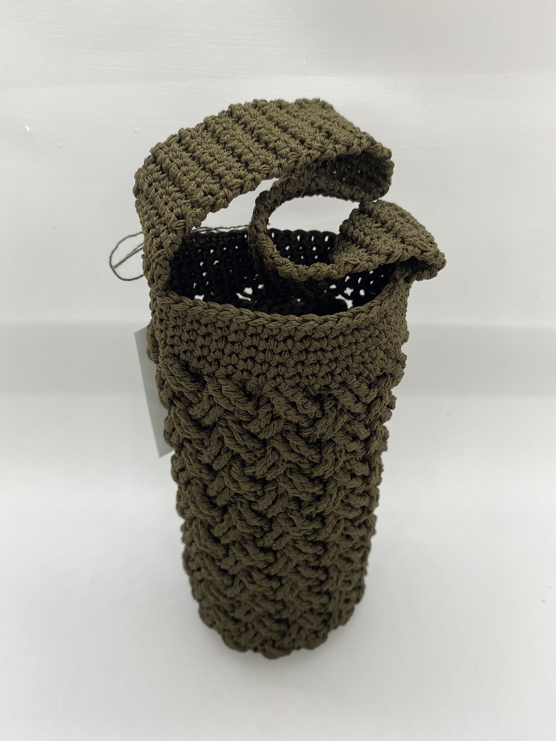 TÚI ĐỰNG BÌNH GIỮ NHIỆT HANDMADE MÀU NÂU RÊU