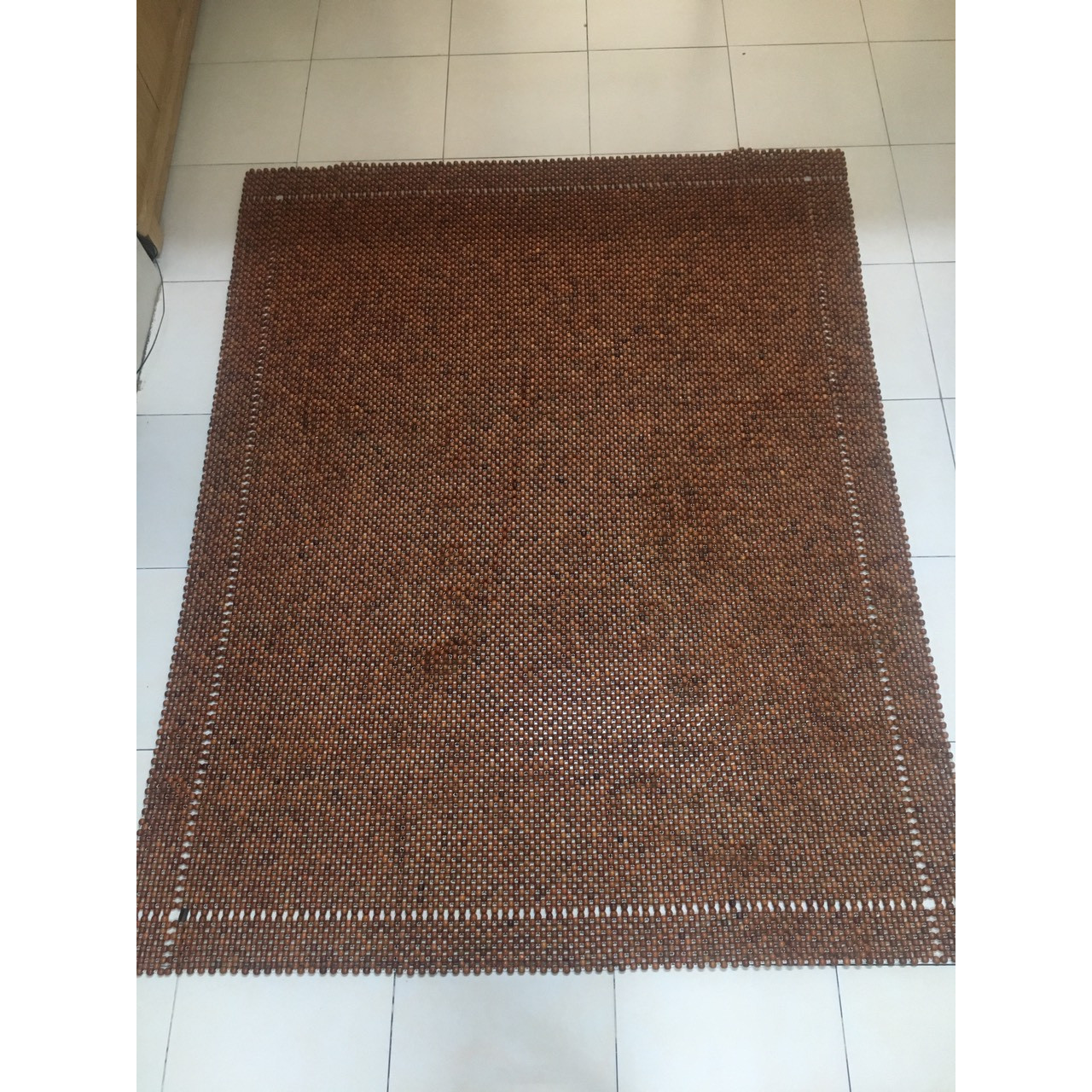 Chiếu hạt gỗ hương đỏ loại 1,8mx2m - hạt 1,2cm - Chiếu trải giường dành cho điều hòa ,Nệm phong thủy mang thần tài , tài lộc cho gia chủ