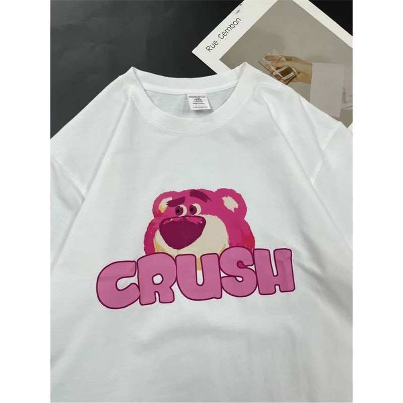 Hình ảnh Áo thun unisex nam nữ in CRUSH form rộng tay lỡ phông teen cổ tròn  cotton giá rẻ