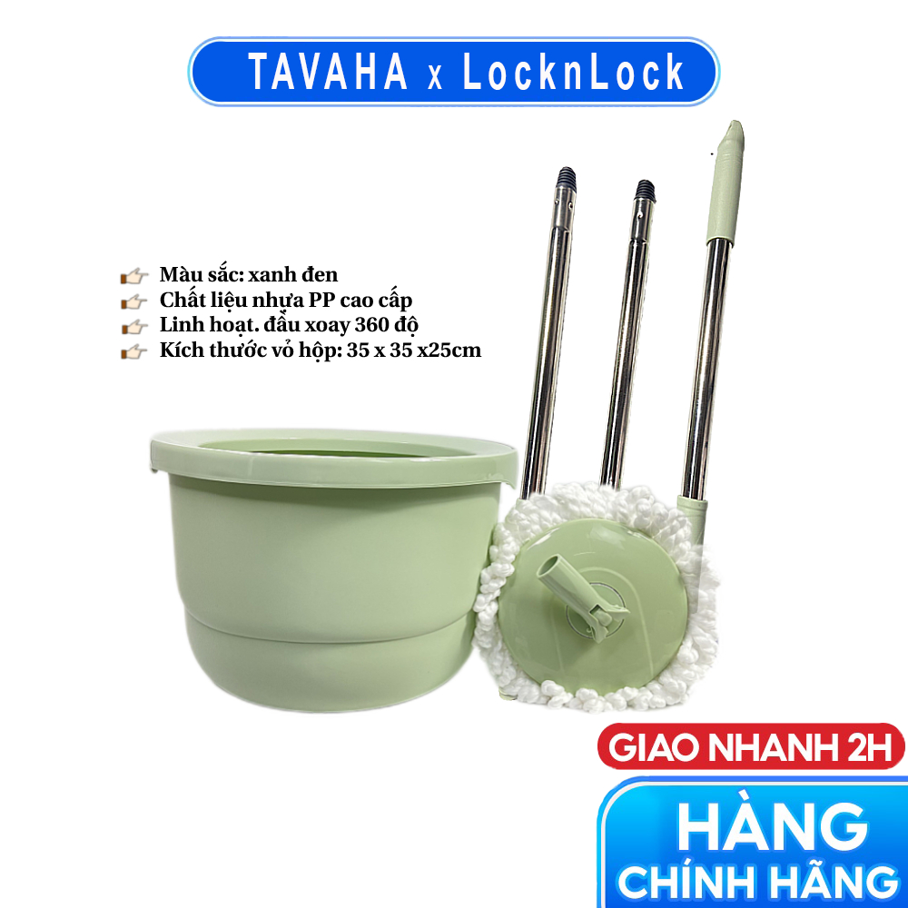 Bộ Cây Lau Nhà Xoay Tay Mini Ettom Lock&Lock ETM498MIT - Xanh Mint