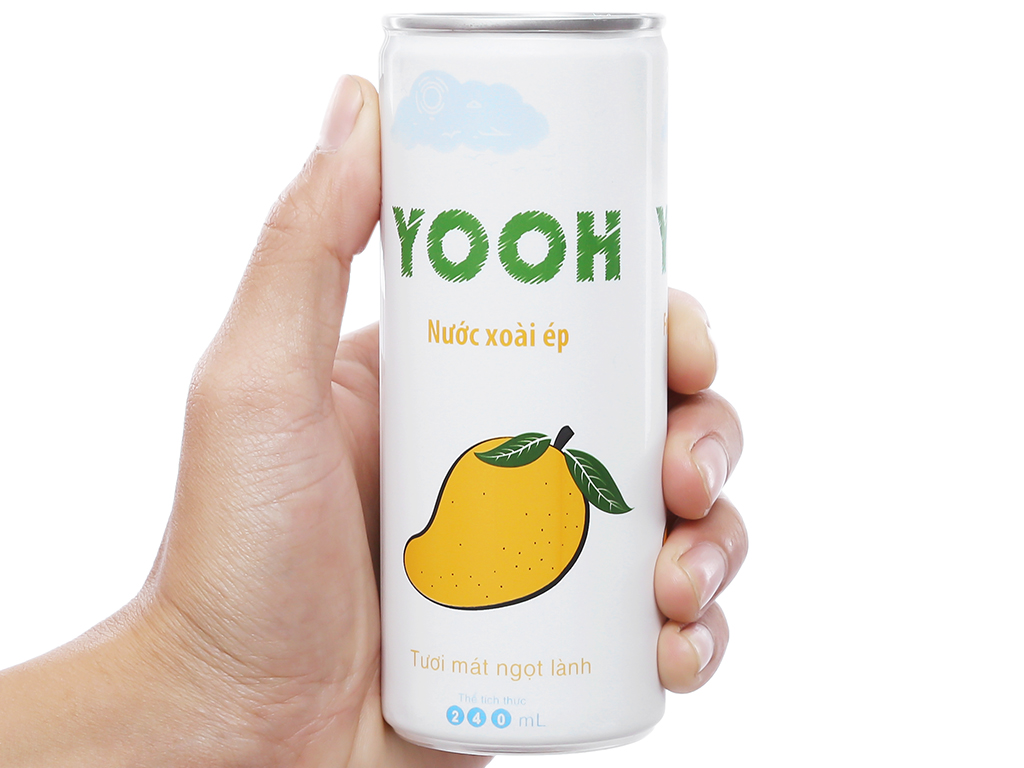 Nước ép Xoài từ trái cây tươi YOOH - Lốc 6 lon Giải khát bổ sung các vitamin cần thiết cho cơ thể