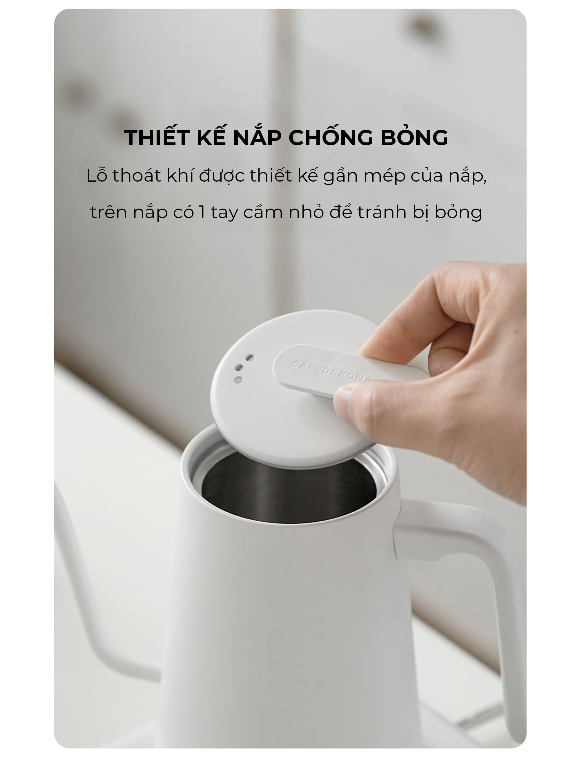 Bếp ấm cổ ngỗng đun nấu siêu tốc giữ nhiệt 600ml CAFE DE KONA