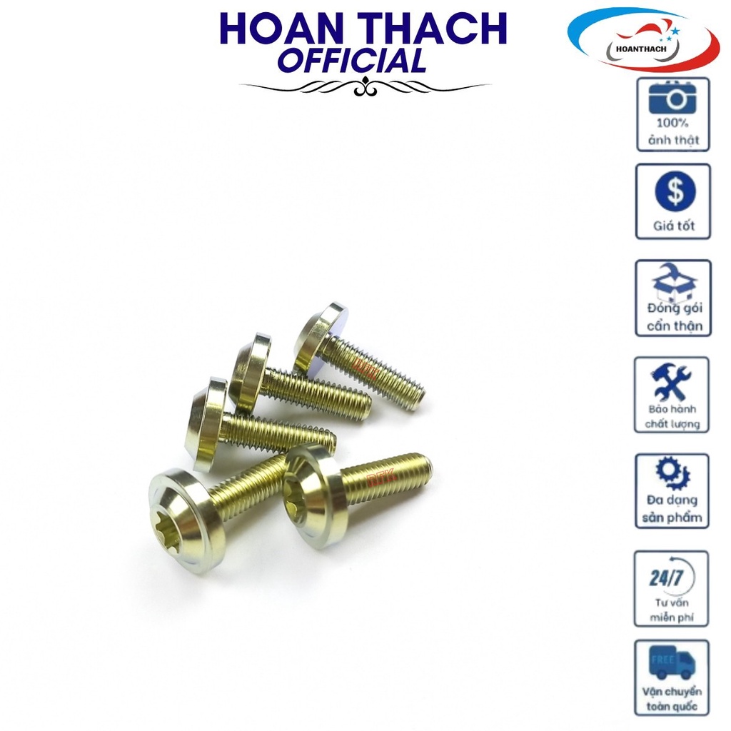 Ốc Gr5 Titan Dù 6L20 Vàng Gắn cho nhiều dòng xe SP016344 ( giá 1 con)