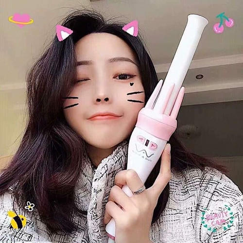 Dụng cụ làm tóc xoăn Máy Uốn Tóc Xoăn Xoay Tự Động 360 tặng kèm dao cạo lông mày hàn quốc