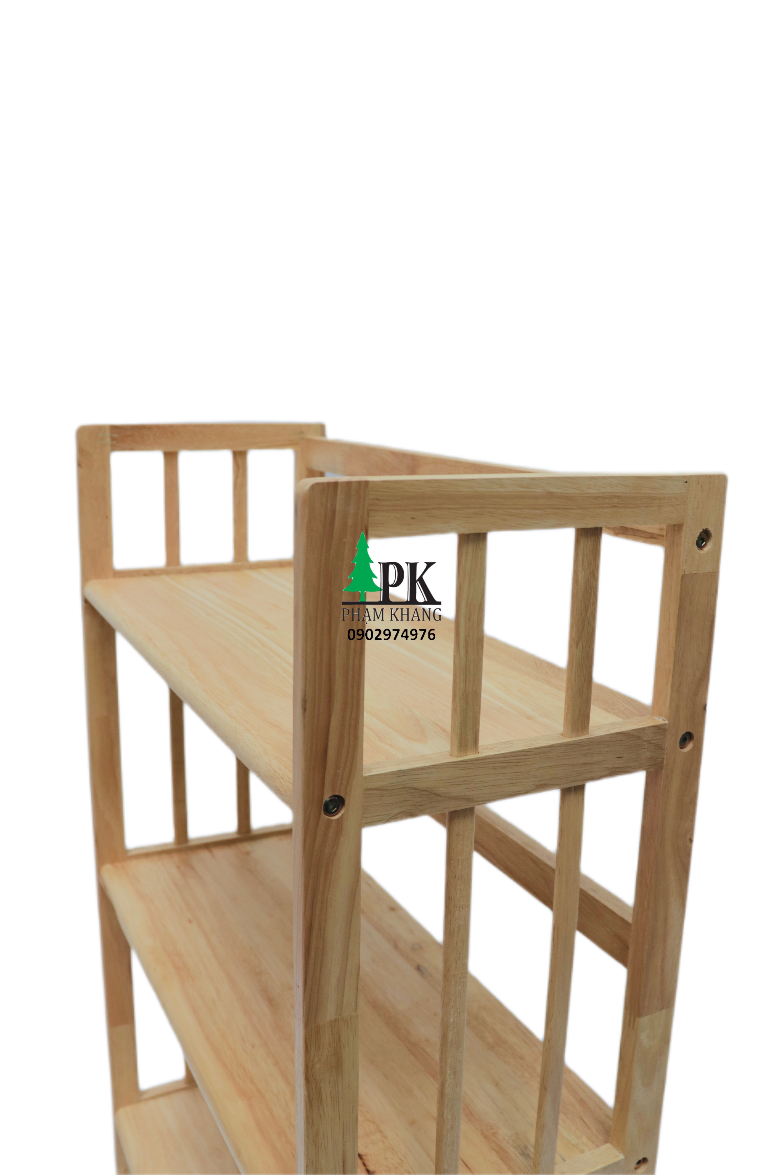 Kệ sách 4 tầng rộng 90 cm Start Decor - Gỗ cao su tự nhiên - Màu Gỗ Tự Nhiên/ Vàng Cherry