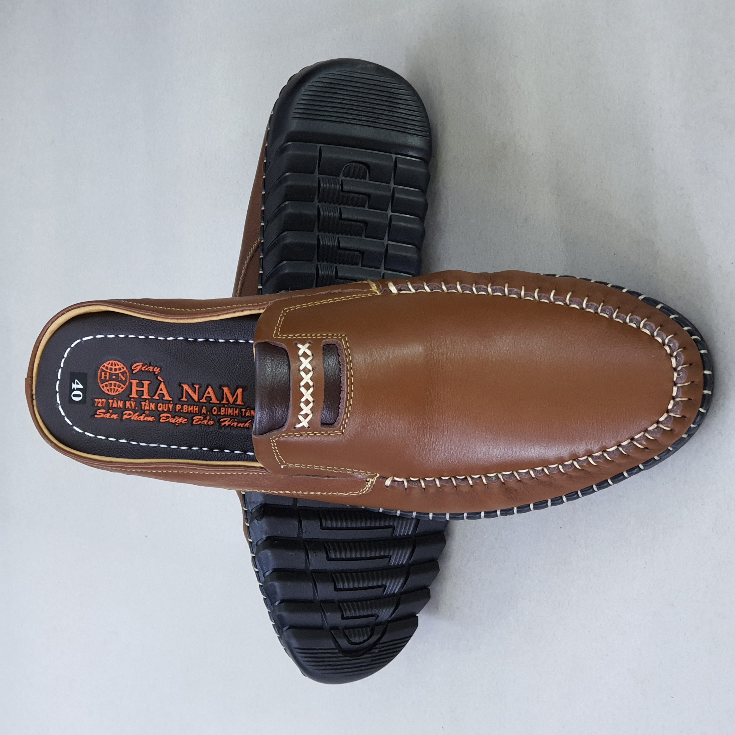 Dép bít mũi nam da bò thật HÀ NAM cao cấp GSB2045