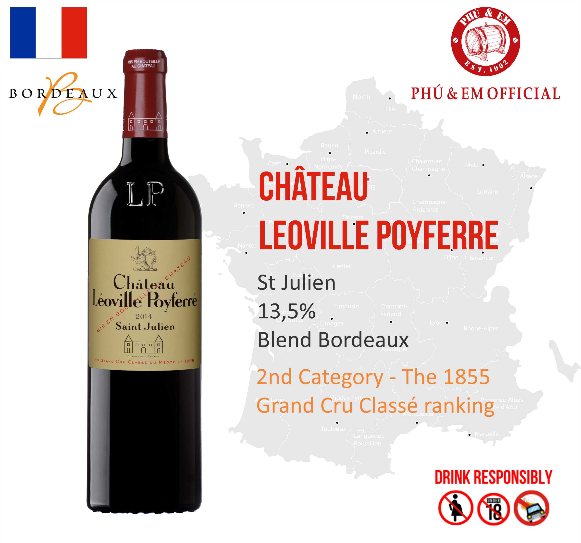 Rượu Vang Đỏ Pháp Chateau Leoville Poyferre