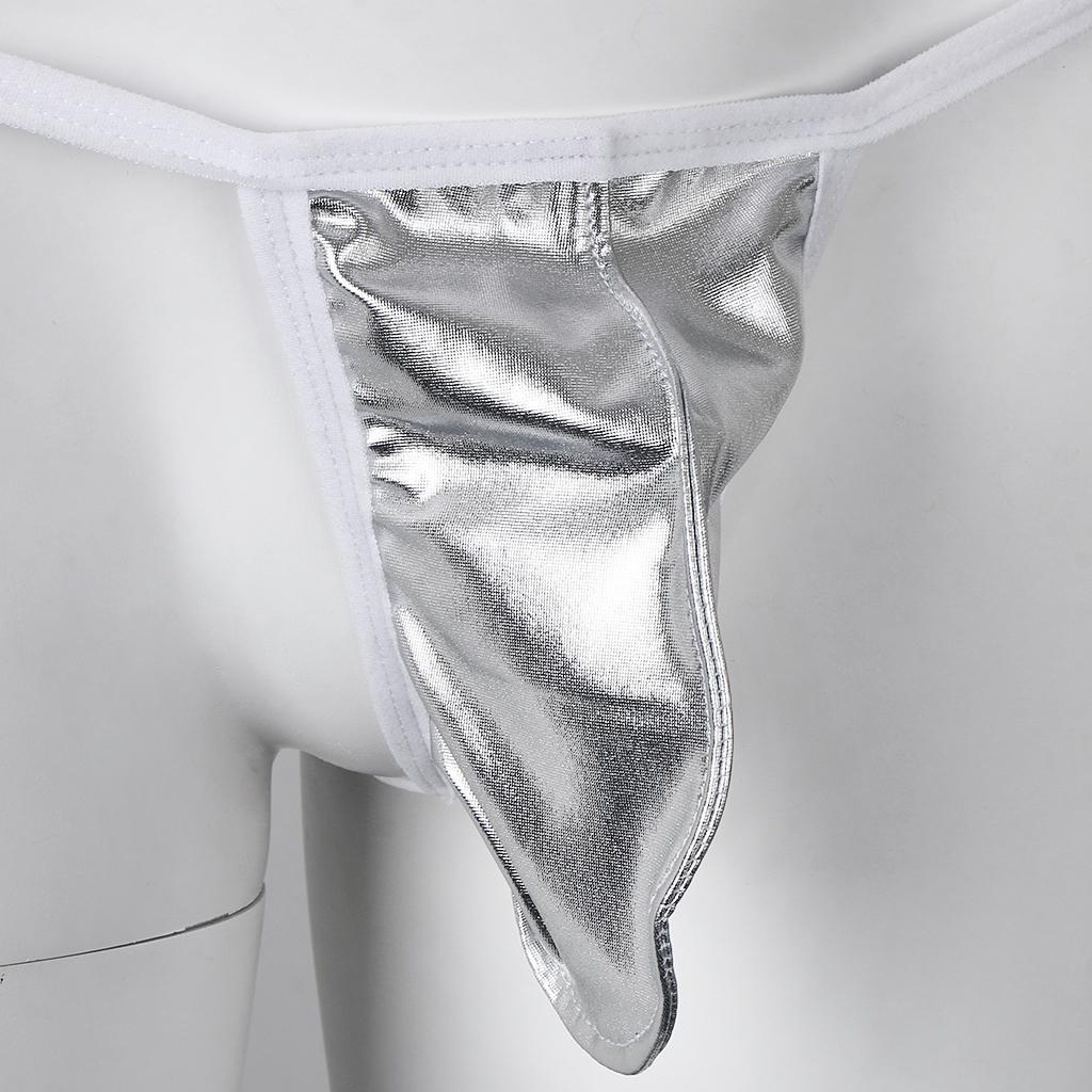 Men Back Tassel Chain T-Back Underwear Low-rise Bikini G-String Thong Briefs