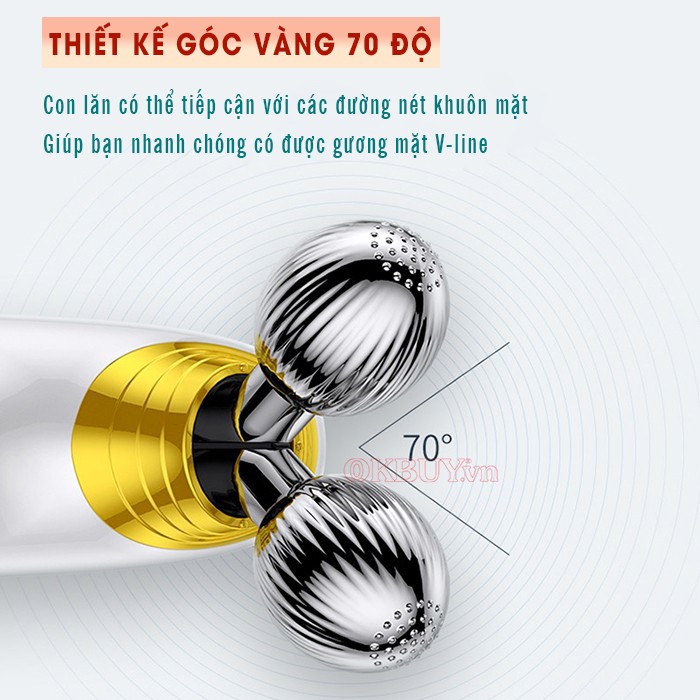 Máy massage mặt nâng cơ 2 đầu con lẵn chữ V góc 70 độ Nikio NK-125