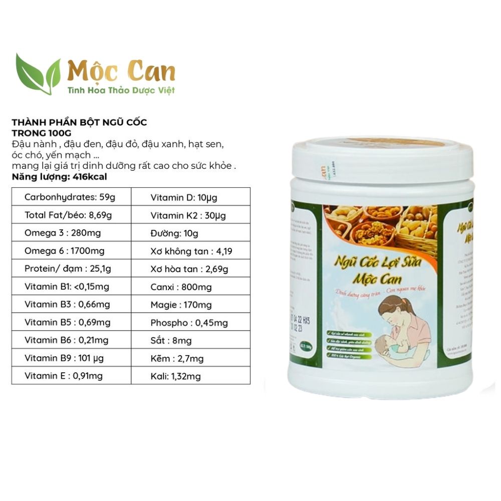 Ngũ Cốc Lợi Sữa Mộc Can - Ngũ Cốc Bà Bầu Tốt Sữa 500gam Kích sữa, lợi sữa cho mẹ và bé