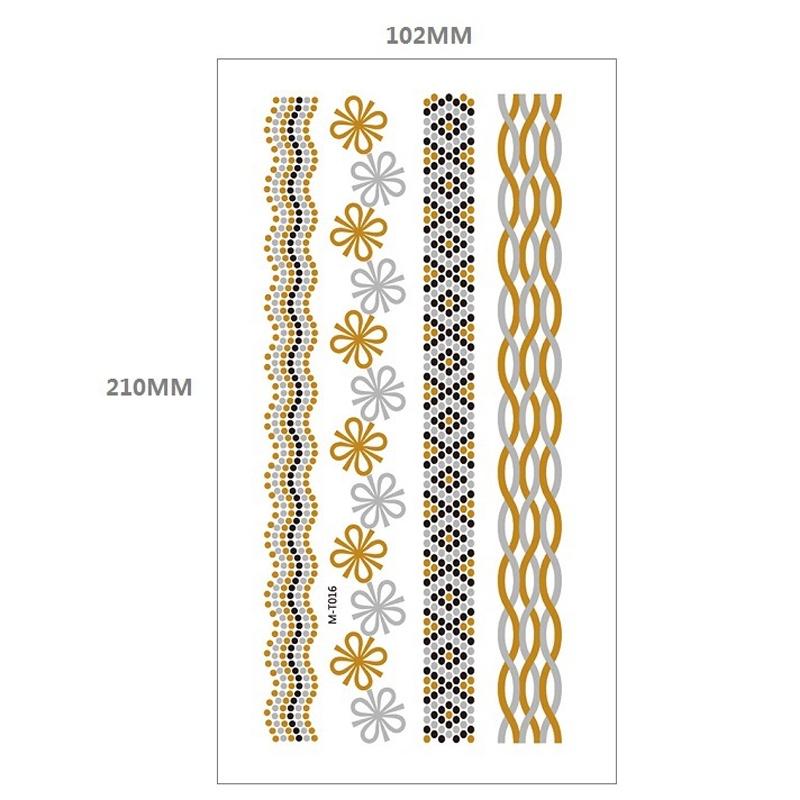 Hình xăm dán vòng tay, cổ chân, cánh tay nam nữ tạm thời ánh kim vàng bạc tatoo thời trang đi biển Legaxi