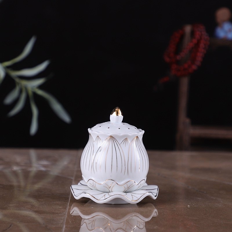 BỘ THỜ CÚNG SỨ BẠCH NGỌC SEN TRẮNG ĐỦ SIZE, ĐỦ BỘ