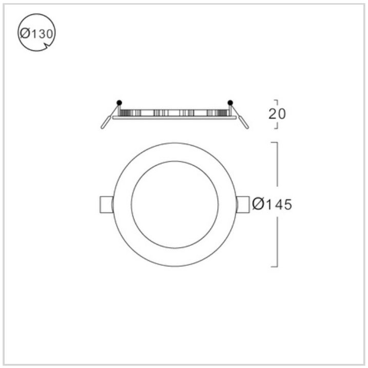 ĐÈN LED ÂM TRẦN LUMAX#RPL130/W-9LED/3K  - TUỔI THỌ 30,000 GIỜ - XX THÁI LAN
