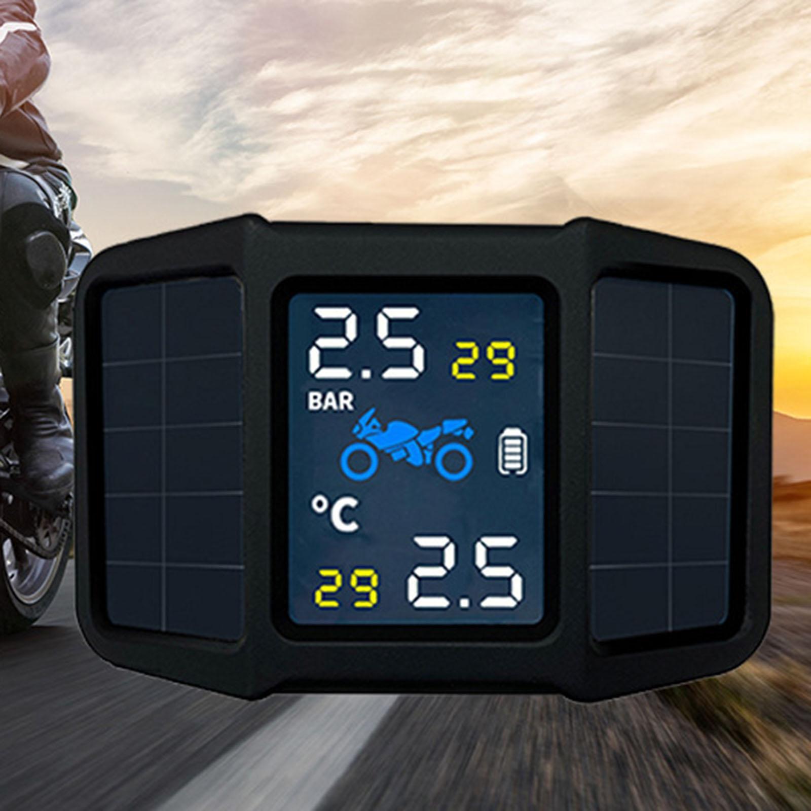 Tire Pressure Monitoring System Wireless USB Rechargeable TPMS Gauge Fits for Motorcycle