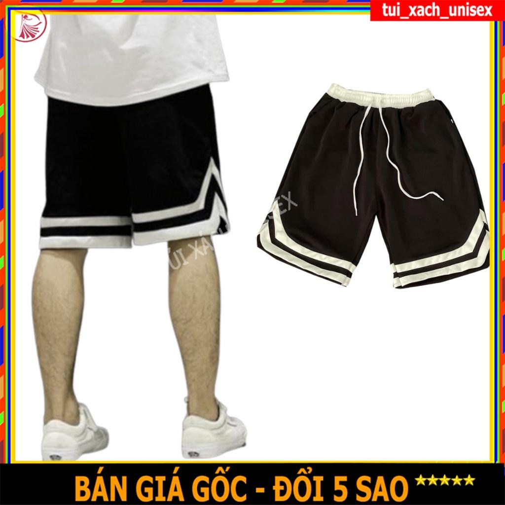️ Chất đẹp_Form chuẩn ️ Quần sooc chữ V poli thể thao unisex nam nữ, Quần short ĐEN LƯNG THUNG CÓ KHOA TÚI M01