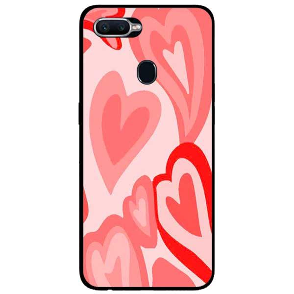Ốp lưng dành cho Oppo A7 / A5s / A12 / F9 / Tim Viền Hồng