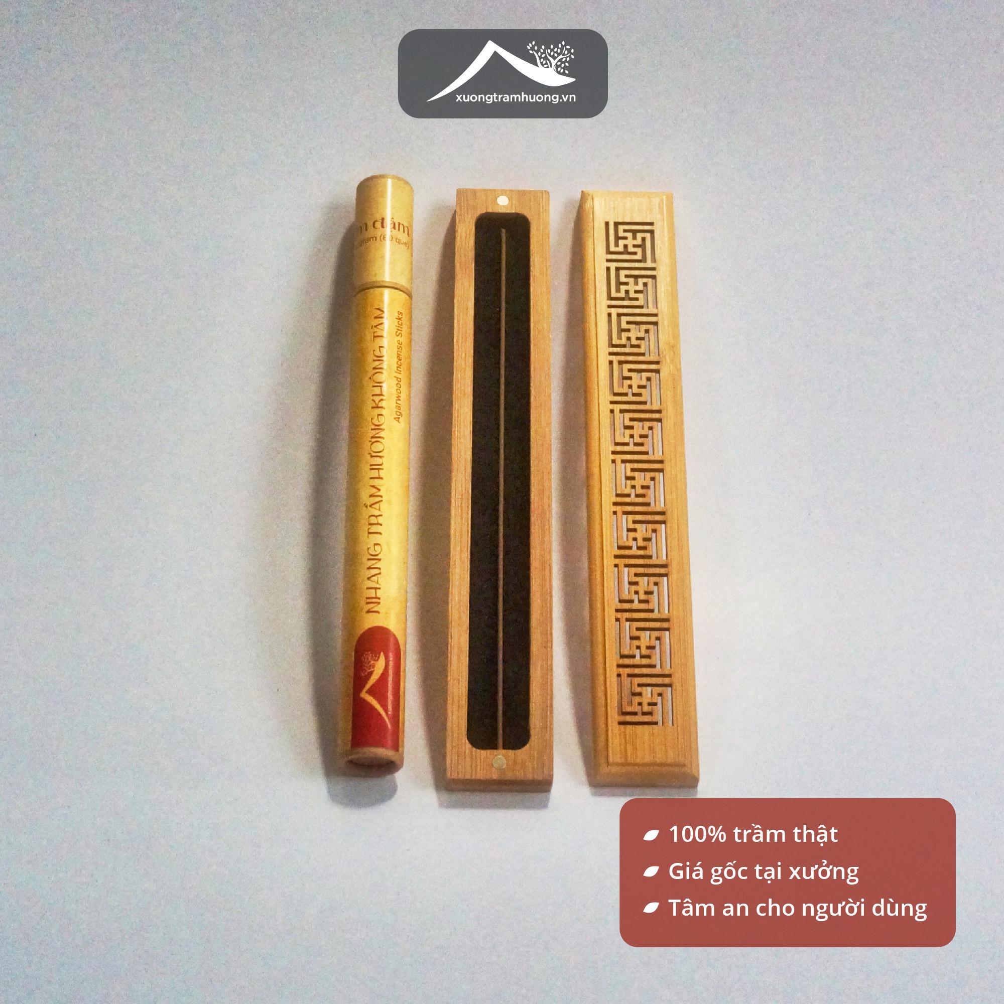 Nhang Trầm Hương Không Tăm Sạch Nguyên Chất Xưởng Trầm Hương Thơm Đậm Ít Khói Xông Nhà