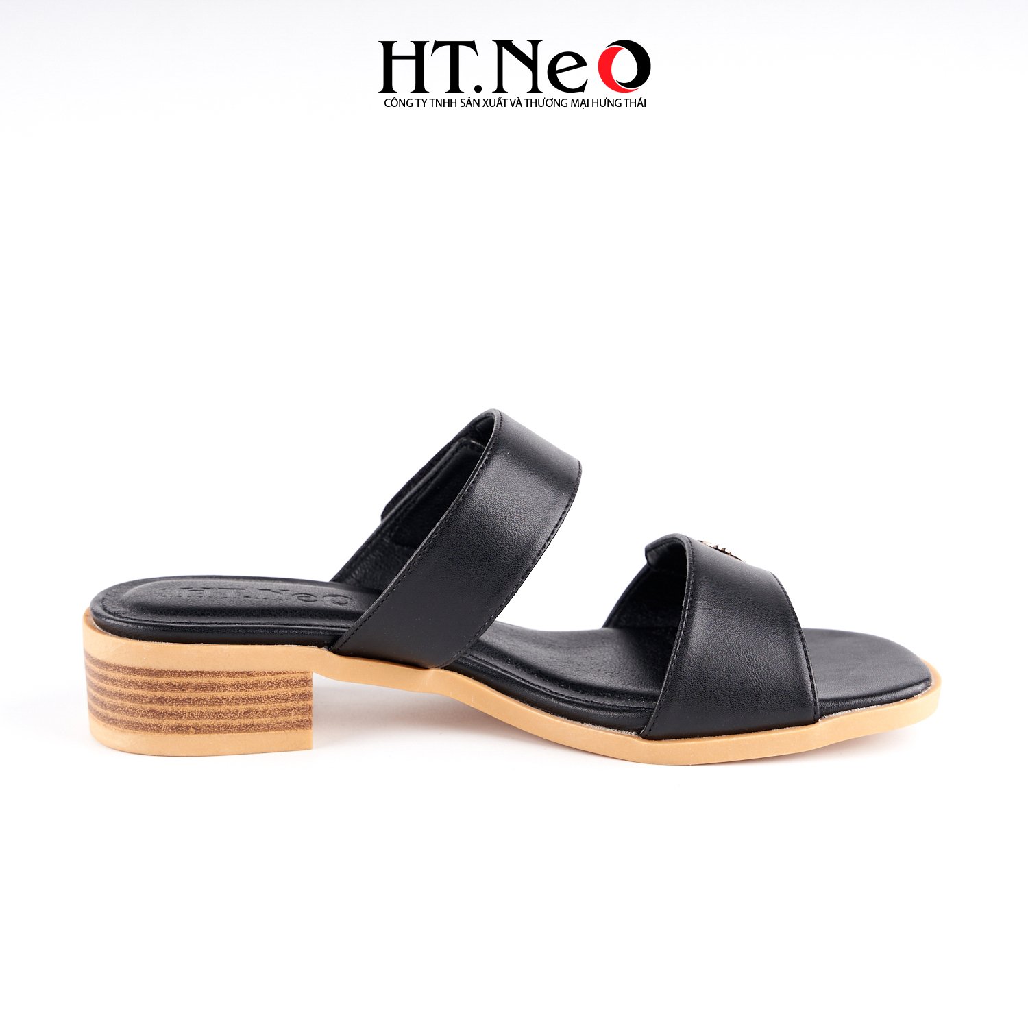 Sandal nữ, dép nữ 3p gót trụ chất liệu da khuy bướm SDN172