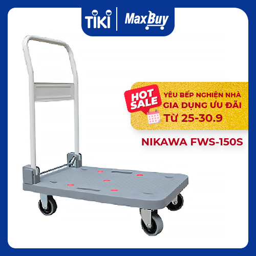 Xe đẩy hàng, xe kéo hàng Nikawa FWS-150S, 4 bánh, tải trọng 150 kg, nhập khẩu chính hãng, thương hiệu Nhật