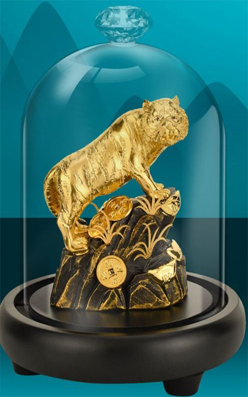 Tượng hổ dát vàng 24k MT Gold Art- Hàng chính hãng, trang trí nhà cửa, phòng làm việc, quà tặng sếp, đối tác, khách hàng, tân gia, khai trương