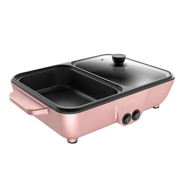 BẾP ĐIỆN 2 NGĂN MINI – NẤU LẨU VÀ ĐỒ NƯỚNG 2 NGĂN RIÊNG - NHỎ GỌN TIỆN DỤNG