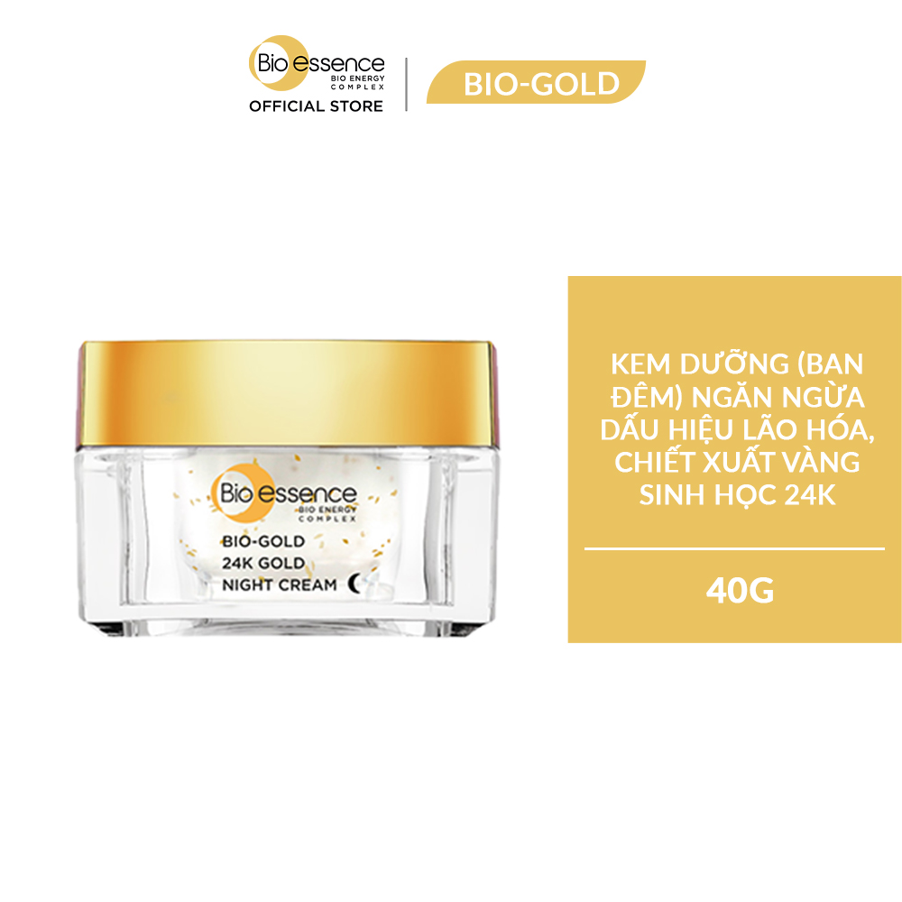 Kem dưỡng ban đêm ngăn ngừa dấu hiệu lão hóa chiết xuất vàng sinh học 24K Bio-Gold Bio-essence 40g