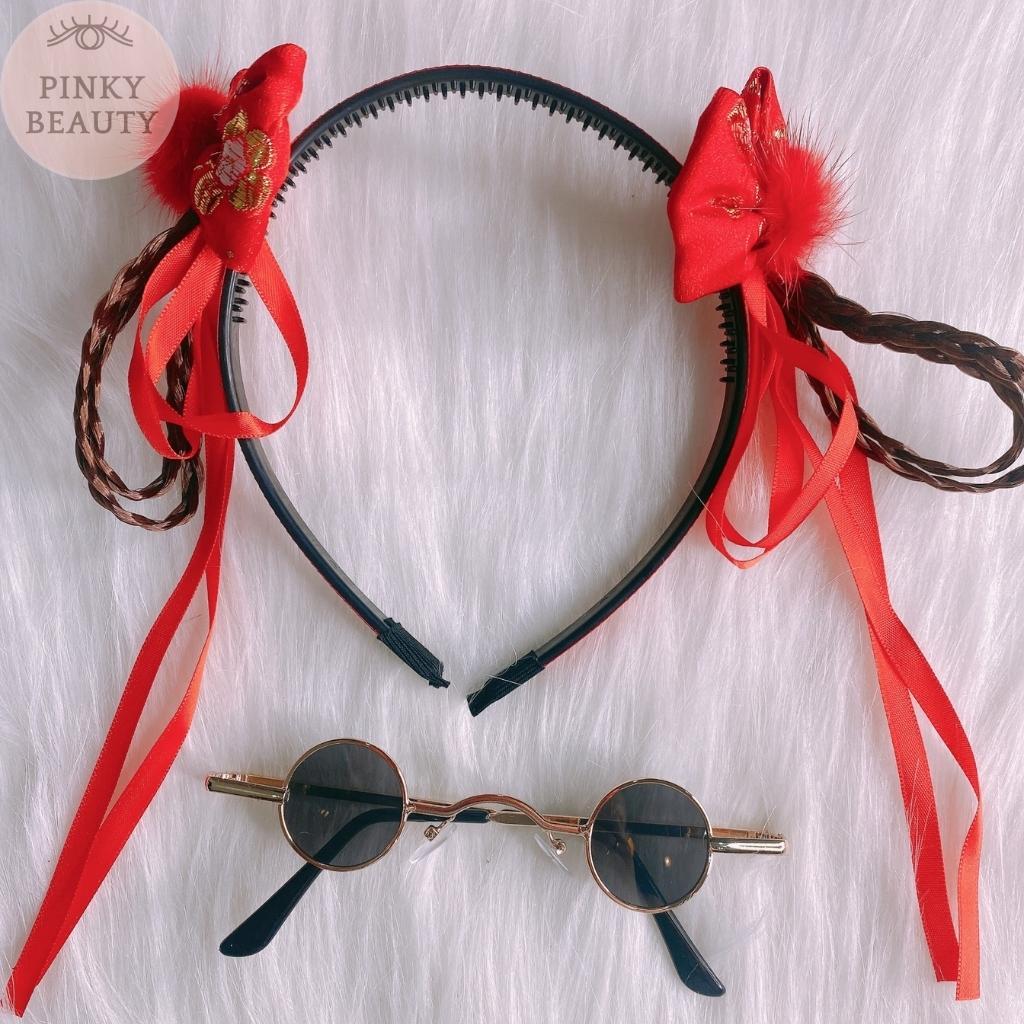 Băng Đô Cài Tóc, Bờm Tóc Phối Tua Rua, Nơ, Bông Phong Cách Trung Hoa, Thời Trang Cá Tính Cho Bé Gái - Pinky Beauty