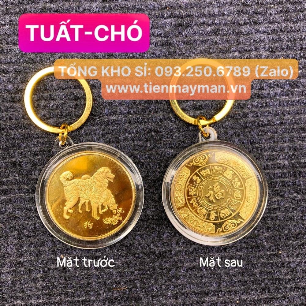 Móc Khoá Đồng Xu 12 Con Giáp Siêu Đẹp, Phong Thuỷ May Mắn - LÌ Xì Tết