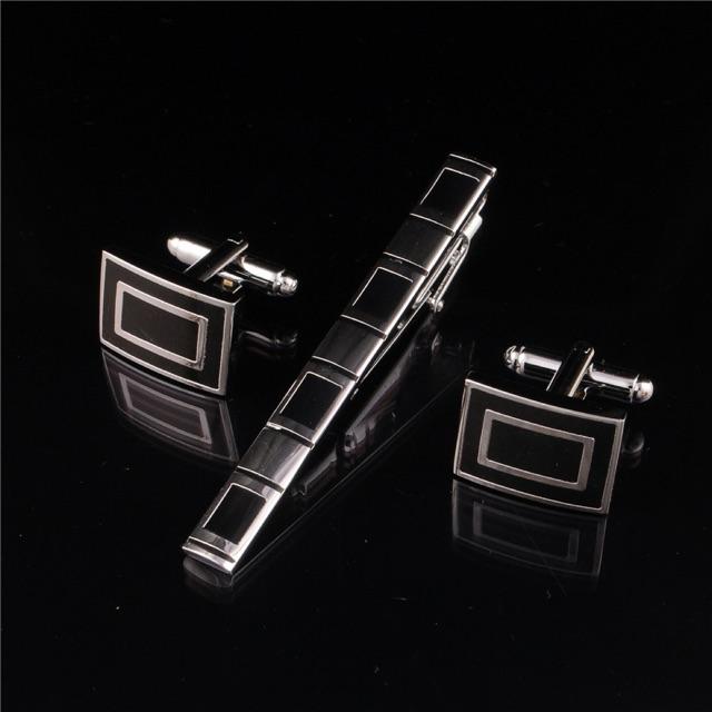 Set cufflinks khuy măng sét và Kẹp cà vạt cao cấp