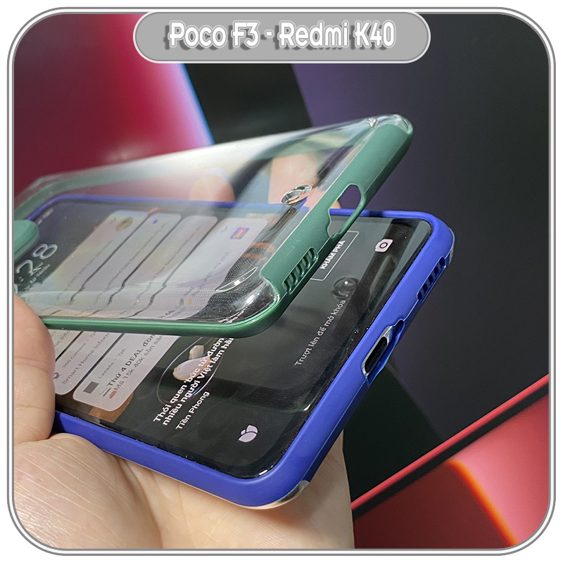 Ốp Lưng cho Xiaomi Poco F3 - Redmi K40 PC Trong Suốt Viền Màu Mỏng ,Che Camera