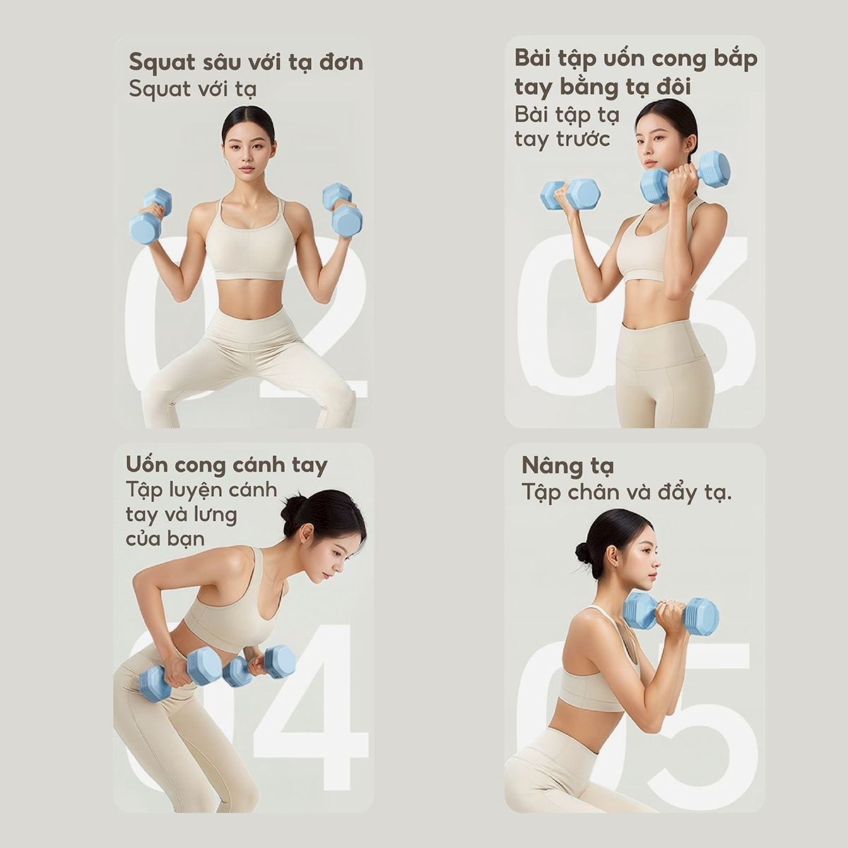 BG Bộ 2 tạ tay Q314 tạ tập tay cao cấp tập gym tại nhà (hàng nhập khẩu)
