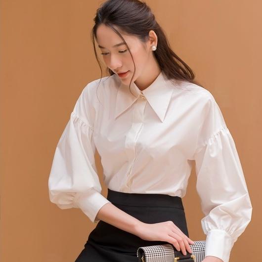 Áo Sơ Mi Nữ Thiết Kế Cổ Đức Bản To Tay Bồng HeraDG - SASBA018