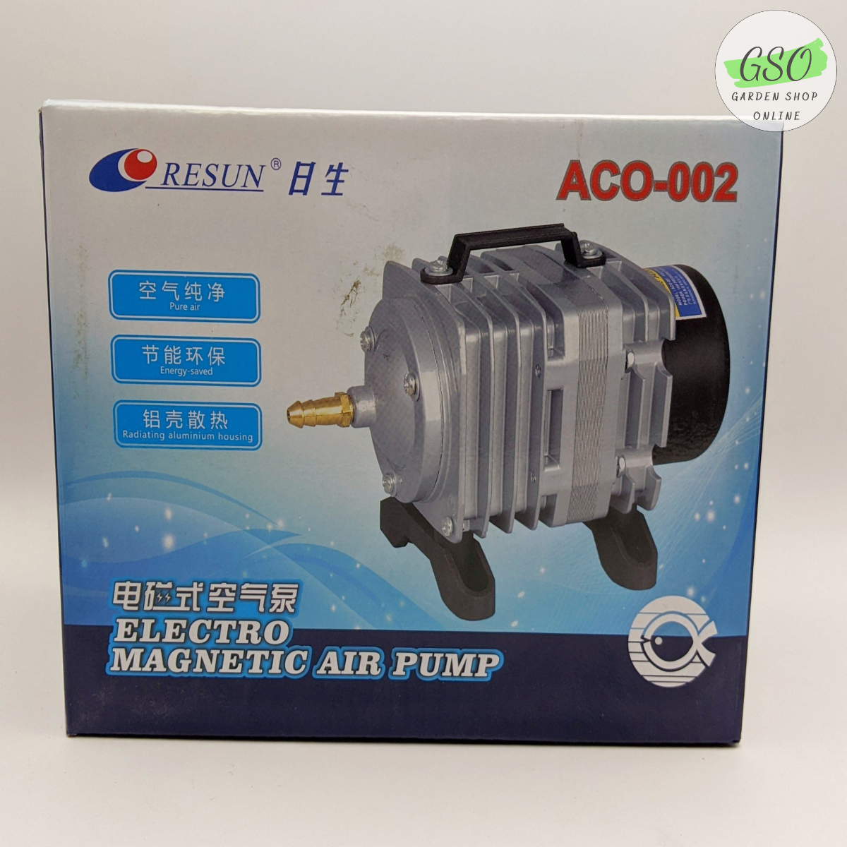 Máy bơm oxy - máy sủi công nghiệp cho cá cảnh hiệu ACO-002 tặng 6m dây oxy + 6 cục sủi