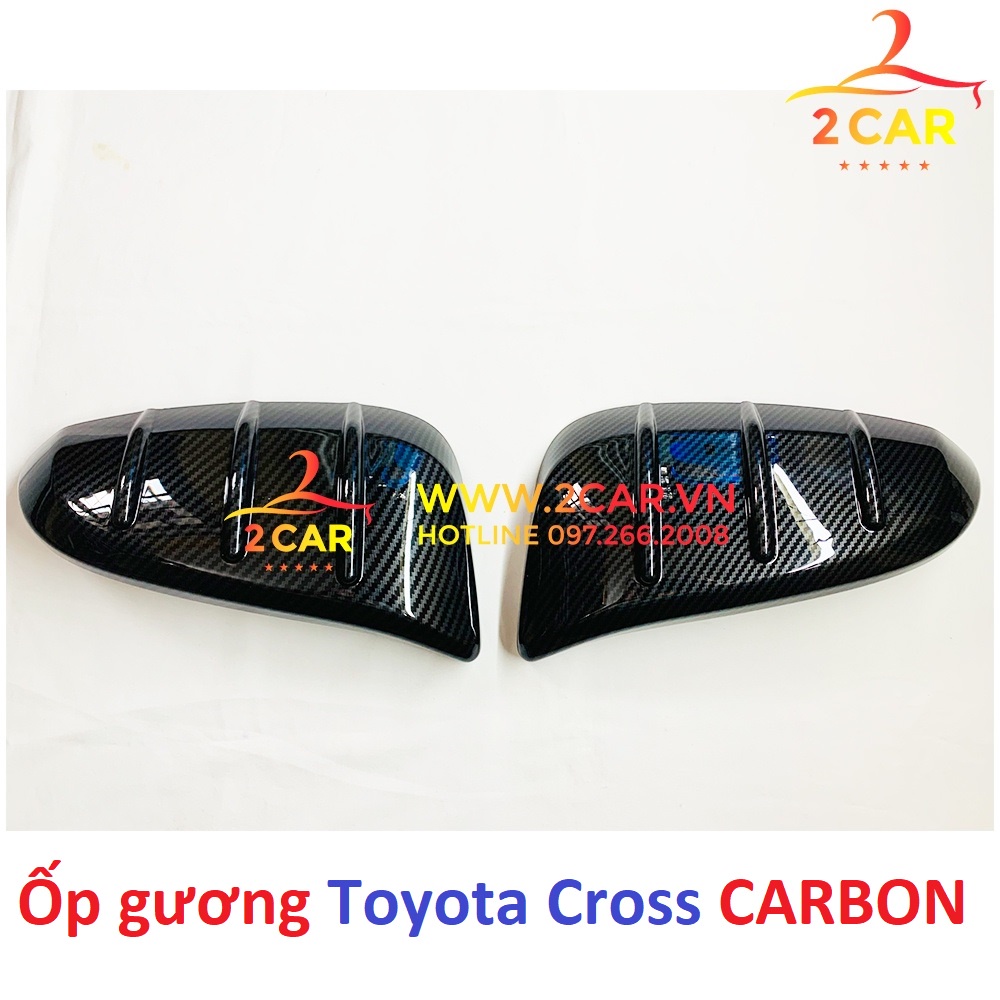 Ốp gương chiếu hậu CARBON xe Toyota Corolla Cross 2020- 2023 vân cacbon cao cấp