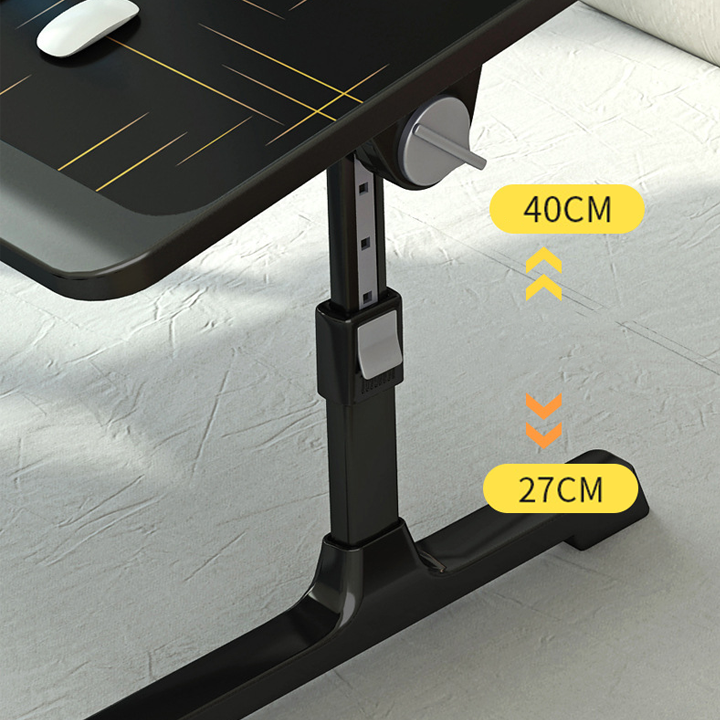 Bàn làm việc ngồi giường màu đen mẫu cao cấp, bàn gấp ngồi giường Full, ngăn kéo, USB, giá sách, khe cắm thẻ KO126