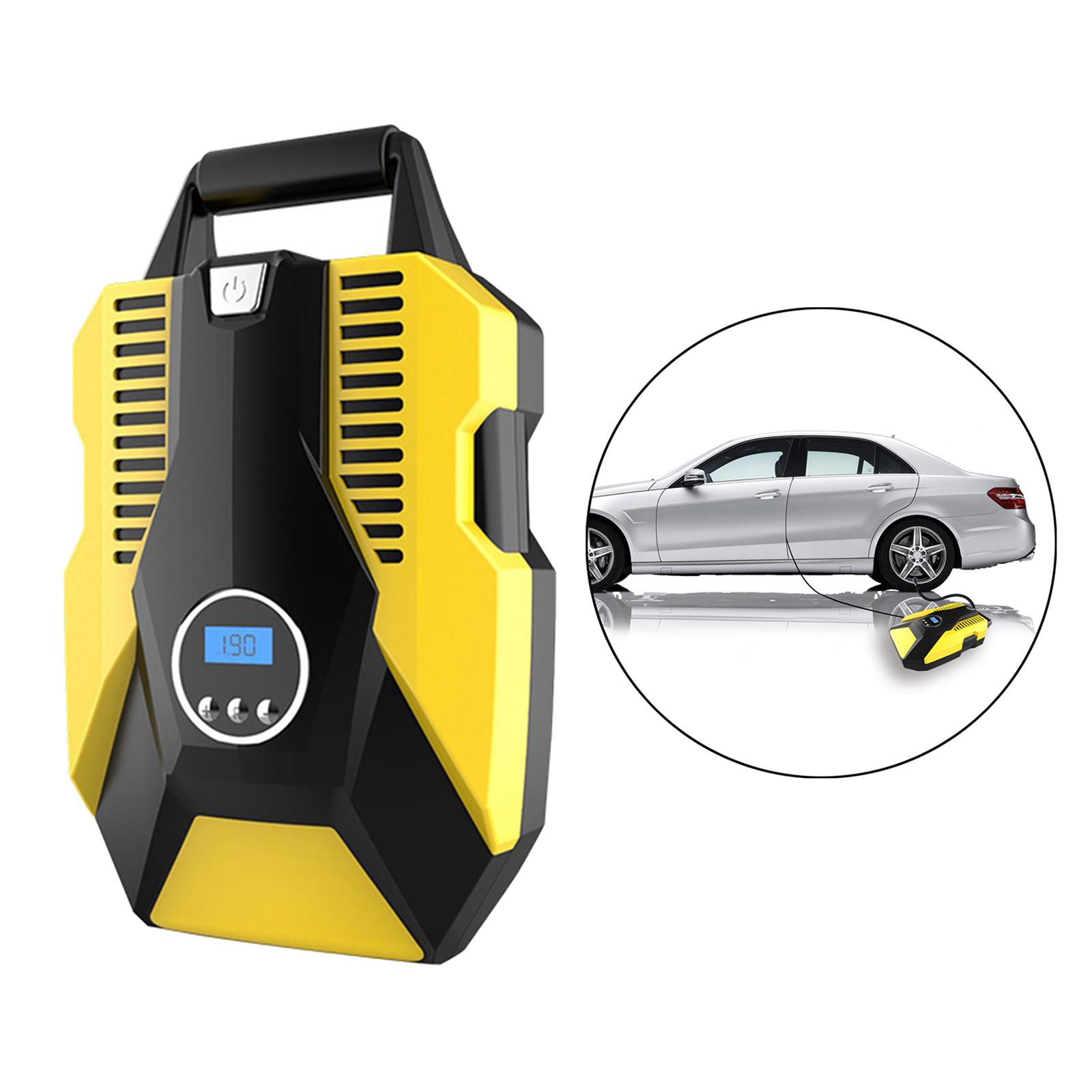 Portable Air Compressor for Car Tires, Portable Digital Car Tire Inflator, 12V DC with Emergency LED Flashlight for Cars, Motorcycles, Bikes