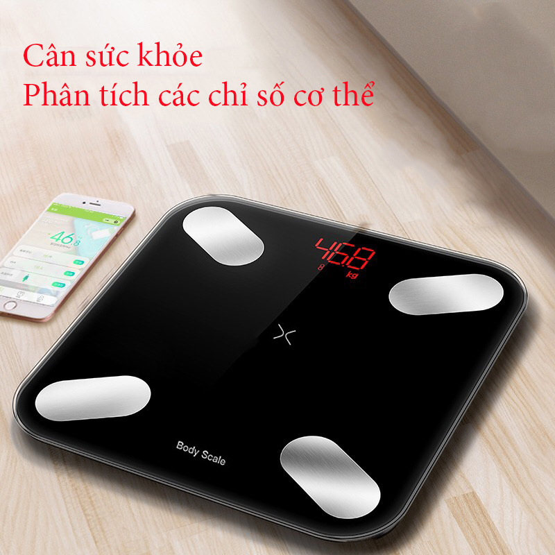 Cân Sức Khỏe Thông Minh Body Scale Kèm 1 Cuộn Thước Dây Đo Chiều Cao Cân Chính Xác 0.1g-180Kg