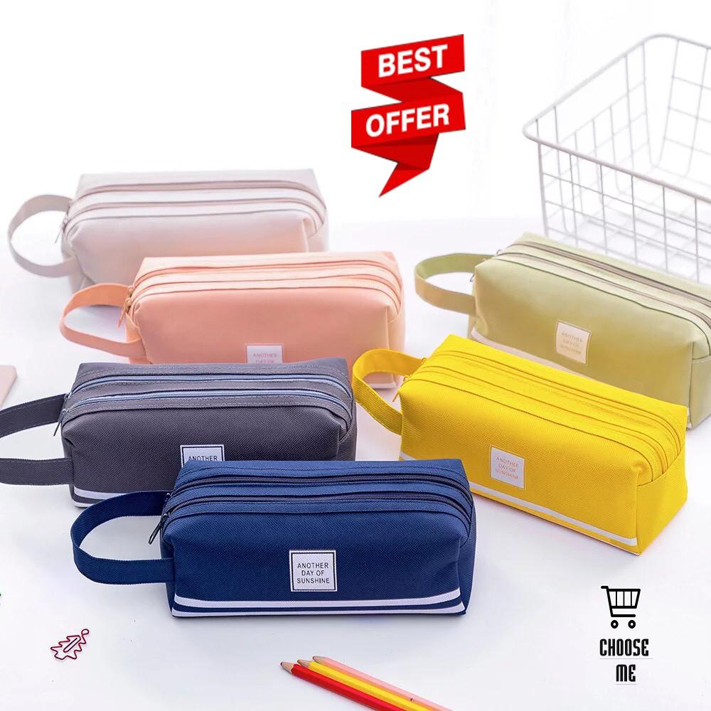 Bóp viết vải Canvas cỡ lớn to 2 ngăn